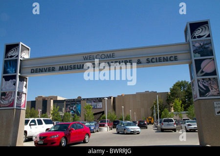 Eingang der Denver Museum of Nature and Science befindet sich in Denver, Colorado, USA. Stockfoto
