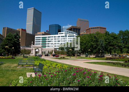 Gebäude in der Innenstadt von Denver, Colorado, USA. Stockfoto