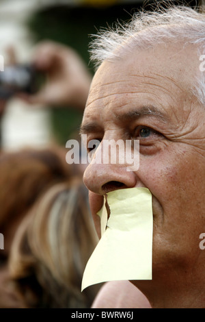 Kundgebung gegen Medien Würgen in Rom Italien 2010 Stockfoto