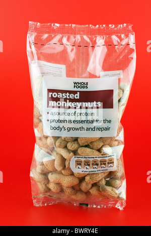 Beutel mit gebratene Monkey nuts Stockfoto