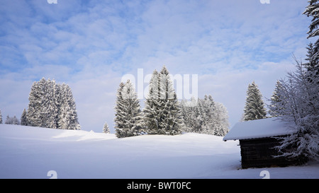 Winterlandschaft in den Allgäuer Alpen Stockfoto