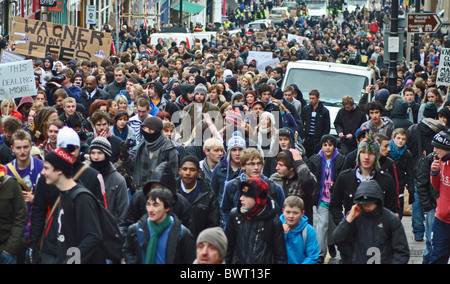 Studenten an der Universität Bristol protestieren gegen steigende Studiengebühren Stockfoto