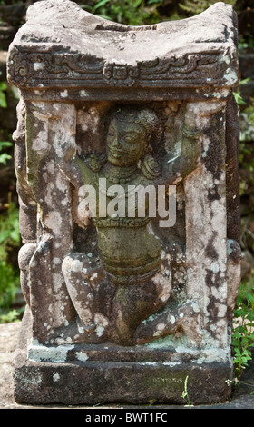 Schnitzen von einer Hindu-Gott in My Son Tempel-Komplex in Viet Nam Stockfoto