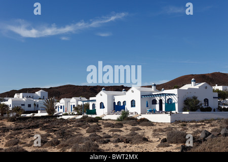 Ferienhäuser in Charco del Palo, Lanzarote, Kanarische Inseln, Spanien, Europa Stockfoto