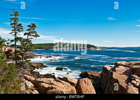 Küstenlandschaft, Ocean Drive, Acadia NP, Maine, USA Stockfoto