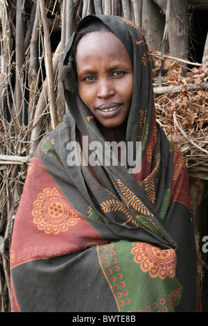 Arbore Stamm Frau mit Kopftuch, Omo-Tal, Äthiopien Stockfoto