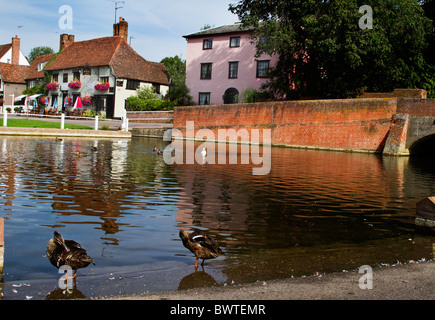 Finchingfield Dorf Ententeich, Essex, UK Stockfoto