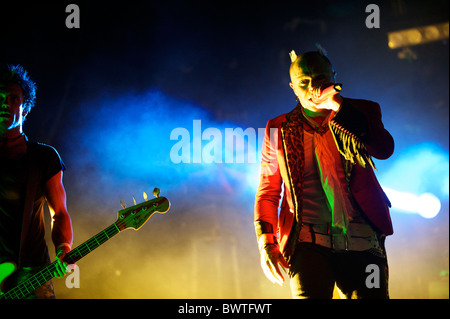 Keith Flint von The Prodigy führt am Finaltag der Bestival 2010 in Newport, Isle Of Wight, England am 12. September 2010. Stockfoto