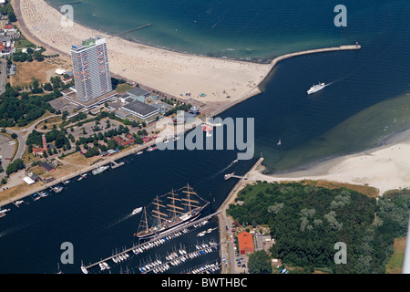 Luftbild der Küste von Travemünde, Ostsee, Schleswig-werden, Deutschland Stockfoto