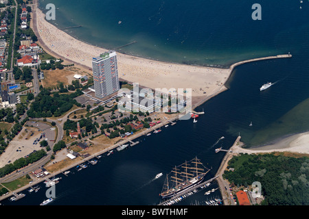 Luftbild der Küste von Travemünde, Ostsee, Schleswig-werden, Deutschland Stockfoto