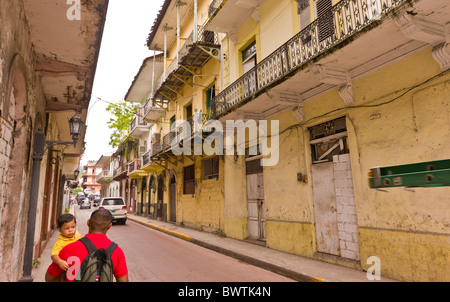 PANAMA-Stadt, PANAMA - Calle Santos Jorge in Casco Viejo, historischen Zentrum der Stadt. Stockfoto