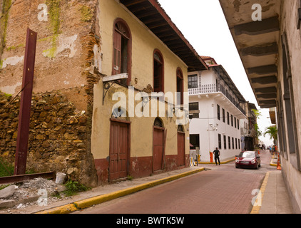 PANAMA-Stadt, PANAMA - Calle Santos Jorge in Casco Viejo, historischen Zentrum der Stadt. Stockfoto