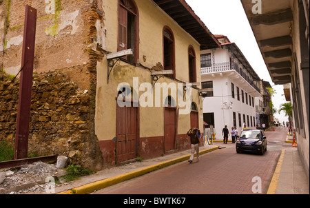 PANAMA-Stadt, PANAMA - Calle Santos Jorge in Casco Viejo, historischen Zentrum der Stadt. Stockfoto