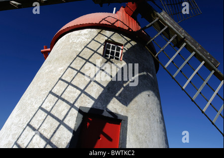 Windmühle in der Nähe von Santa Cruz, Insel Graciosa Stockfoto