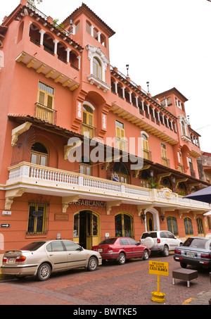 PANAMA-Stadt, PANAMA - Calle Santos Jorge im Palza Bolivar in Casco Viejo, historischen Zentrum der Stadt. Stockfoto