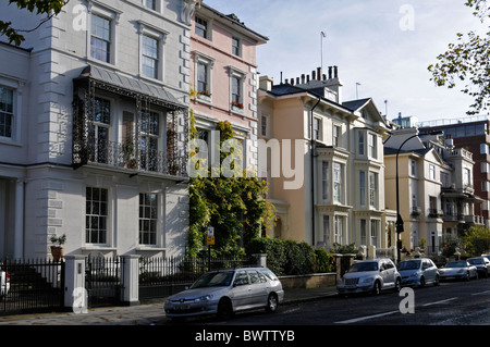 Häuserzeile in Primrose Hill, London. Stockfoto