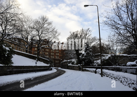 Eine winterliche Straße Stockfoto