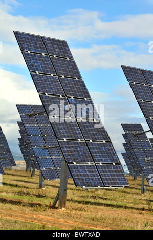 Solarstrom-Bauernhof, Solarstrom Parkkomplex in Los Arcos, Navarra, Spanien Stockfoto