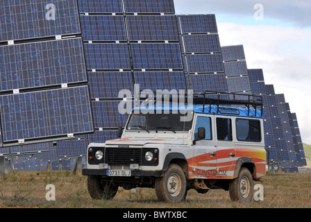 Solarstrom-Bauernhof, Sunstroom Solarstrom Parkkomplex in Los Arcos, Navarra, Spanien Stockfoto