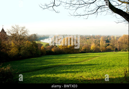 Blick vom Richmond Hill mit Themse im Hintergrund Stockfoto