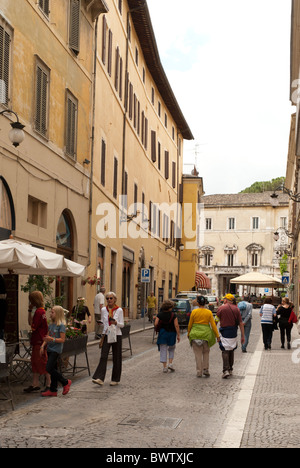 Straßen in der Altstadt von Spoleto, Umbrien Stockfoto