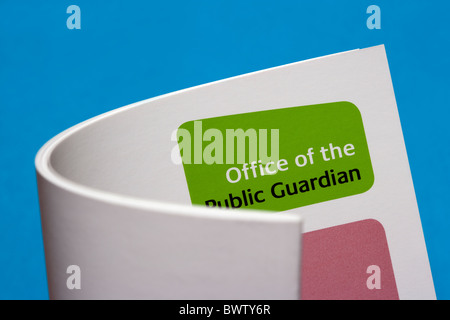 Büro der öffentlichen Guardian-Merkblatt Stockfoto