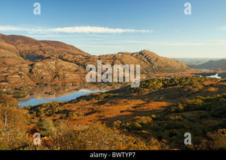 Der obere See, Killarney Nationalpark, County Kerry, Munster, Irland. Von Ladie es Sicht betrachtet. Stockfoto