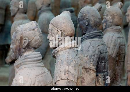 Terrakotta-Armee, eine alte Sammlung von Skulpturen, die Darstellung der Armeen von Qin Shi Huang, der erste Kaiser von China, Xi ' an, China Stockfoto