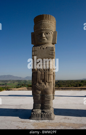 Mexiko Mittelamerika Amerika Tula Stadt toltekischen Kultur UNESCO Weltkulturerbe Quetzalcoatl Tempel Statuen Stockfoto