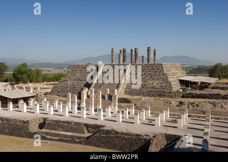 Mexiko Mittelamerika Amerika Tula Stadt toltekischen Kultur UNESCO Weltkulturerbe Quetzalcoatl Tempel Statuen Stockfoto