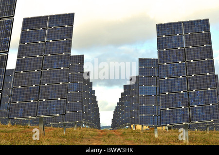 Solarstrom-Bauernhof, Solarstrom Parkkomplex in Los Arcos, Navarra, Spanien Stockfoto