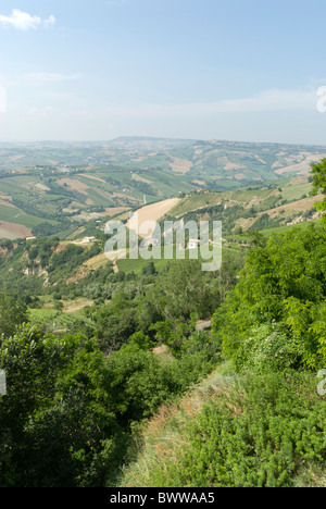 Panorama von den Hügeln rund um Ripatransone in Le Marche Stockfoto