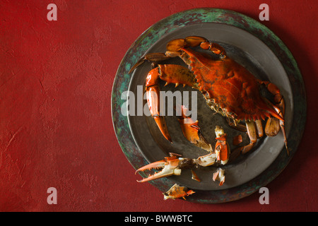 Chesazpeake Bucht blaue Krabben zubereitet im Jimmy Cantlers Riverside Inn. Stockfoto