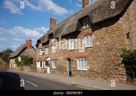 Strohgedeckten Hütten, Abbotsbury Dorf, Dorset, England, Vereinigtes Königreich Stockfoto