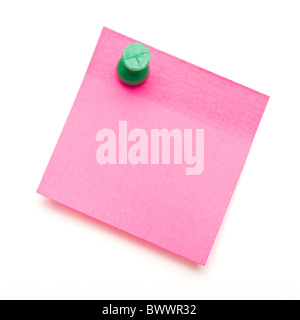 Dunkelrosa Haftnotiz Stockfoto