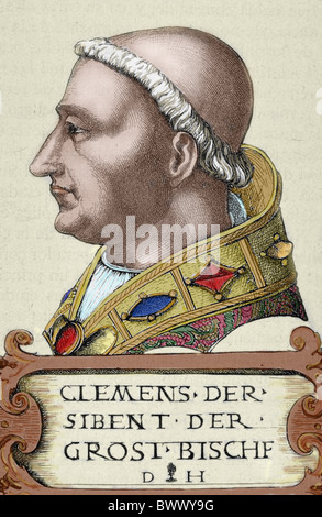 Clemens VII (1478 – 1534), geboren Giulio di Giuliano de Medici Kardinal von 1513 bis 1523 und Papst von 1523 bis 1534. Stockfoto