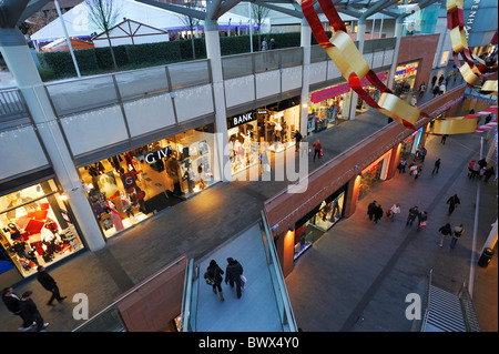 Weihnachtsschmuck in Liverpool One shopping-Bereich. Stockfoto