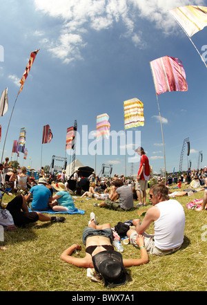 Festivalbesucher Glastonbury Festival Somerset UK Europe Stockfoto