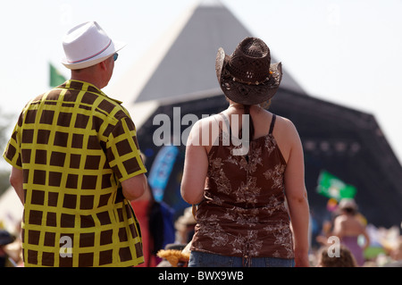 Festivalbesucher Glastonbury Festival Somerset UK Europe Stockfoto