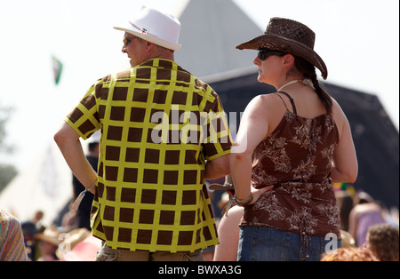 Festivalbesucher Glastonbury Festival Somerset UK Europe Stockfoto