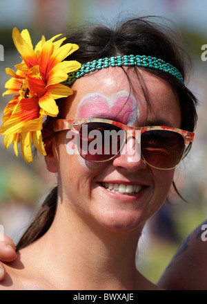 Hippies Mädchen Glastonbury Festival Somerset UK Europe Stockfoto