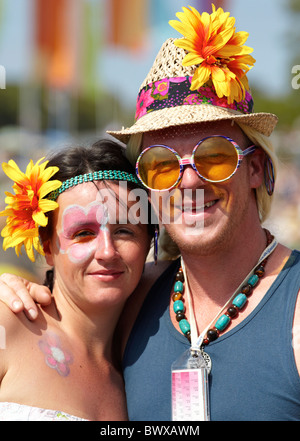 Hippies Glastonbury Festival Somerset UK Europe Stockfoto