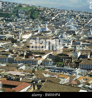 Old Town Ecuador Equador Plaza San Fransisco platzieren Quito Überblick Stockfoto