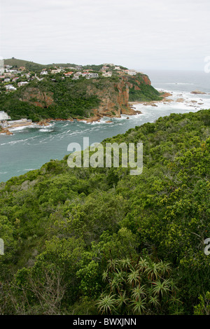 Die Köpfe Featherbed Nature Reserve, Knysna Lagune, Western Cape, Südafrika. Stockfoto