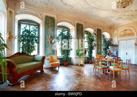 Książ Schloß - Innenraum - Green Hall, Riesengebirge, Schlesien, Polen Stockfoto