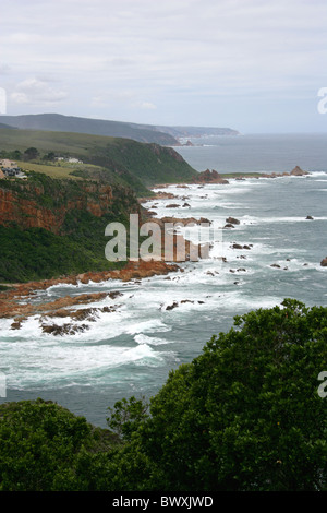 Die Köpfe Featherbed Nature Reserve, Knysna Lagune, Western Cape, Südafrika. Stockfoto