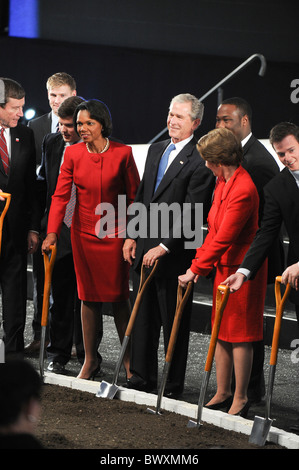 Spatenstich für George W. Bush Presidential Library auf dem Campus der Southern Methodist University in Dallas Stockfoto