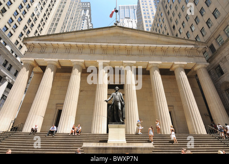 Federal Hall in New York City war die erste Hauptstadt der Vereinigten Staaten. 12. Juli 2010. Stockfoto