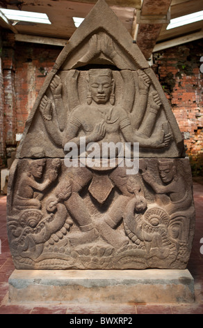 Steinbildhauen in My Son Tempel-Komplex in Viet Nam, Vertretung der hinduistischen Gottheit Shiva Stockfoto
