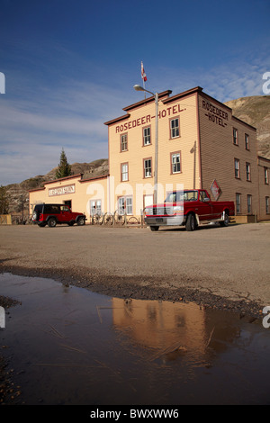 Rosedeer Hotel und die letzte Chance, Wayne Geisterstadt, in der Nähe von Drumheller, Alberta, Kanada Stockfoto